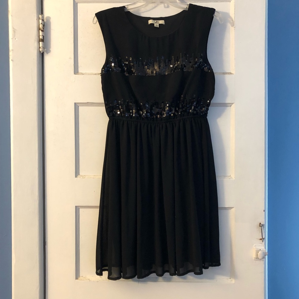 YA Los Angeles Little Black Dress. Sequin accents. Size L.